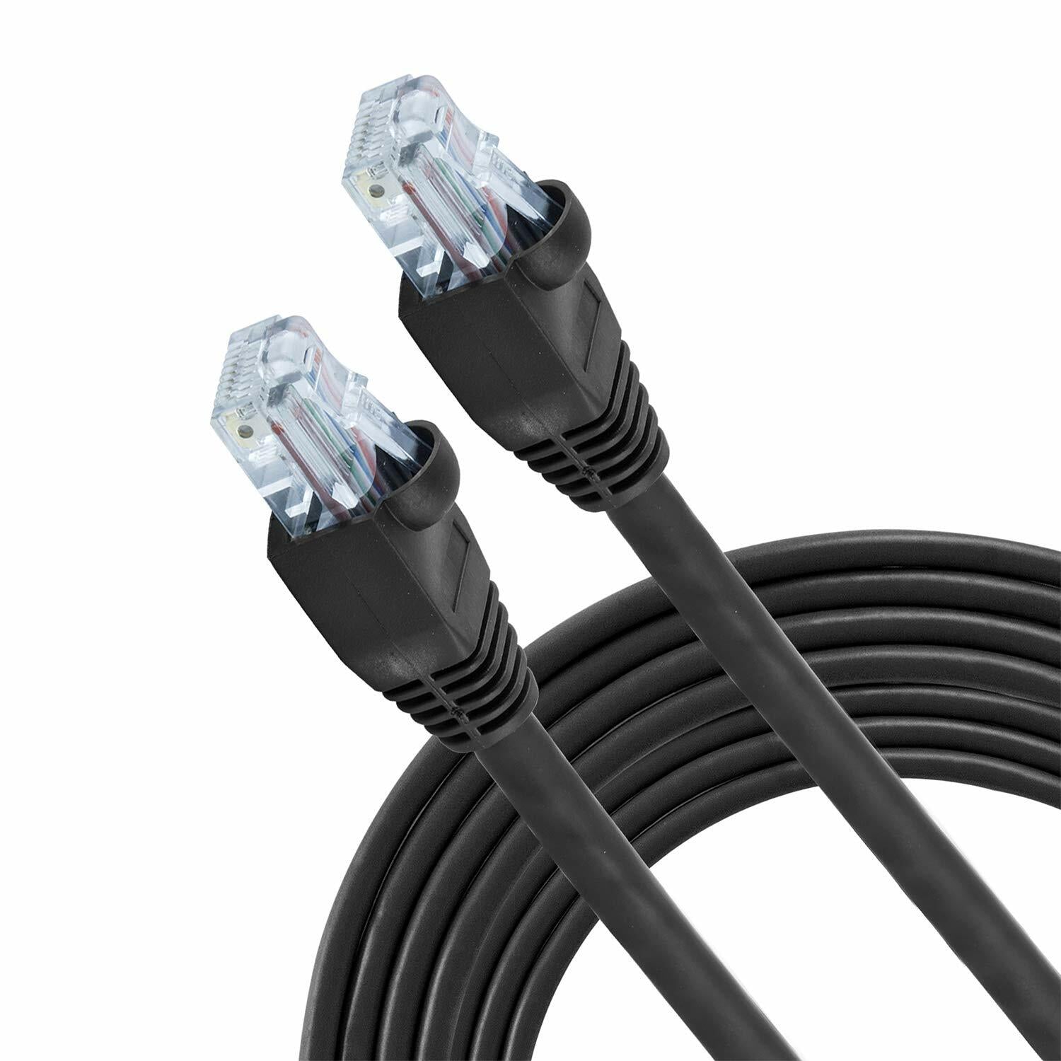 GE Cat5e Ethernet Cable, 14 ft. Ethernet Cable, RJ45 Connectors, for High Speed Internet Devices, Streaming Devices, Audio, Video, for Home or Office, 100MB/Sec, Black, 33761