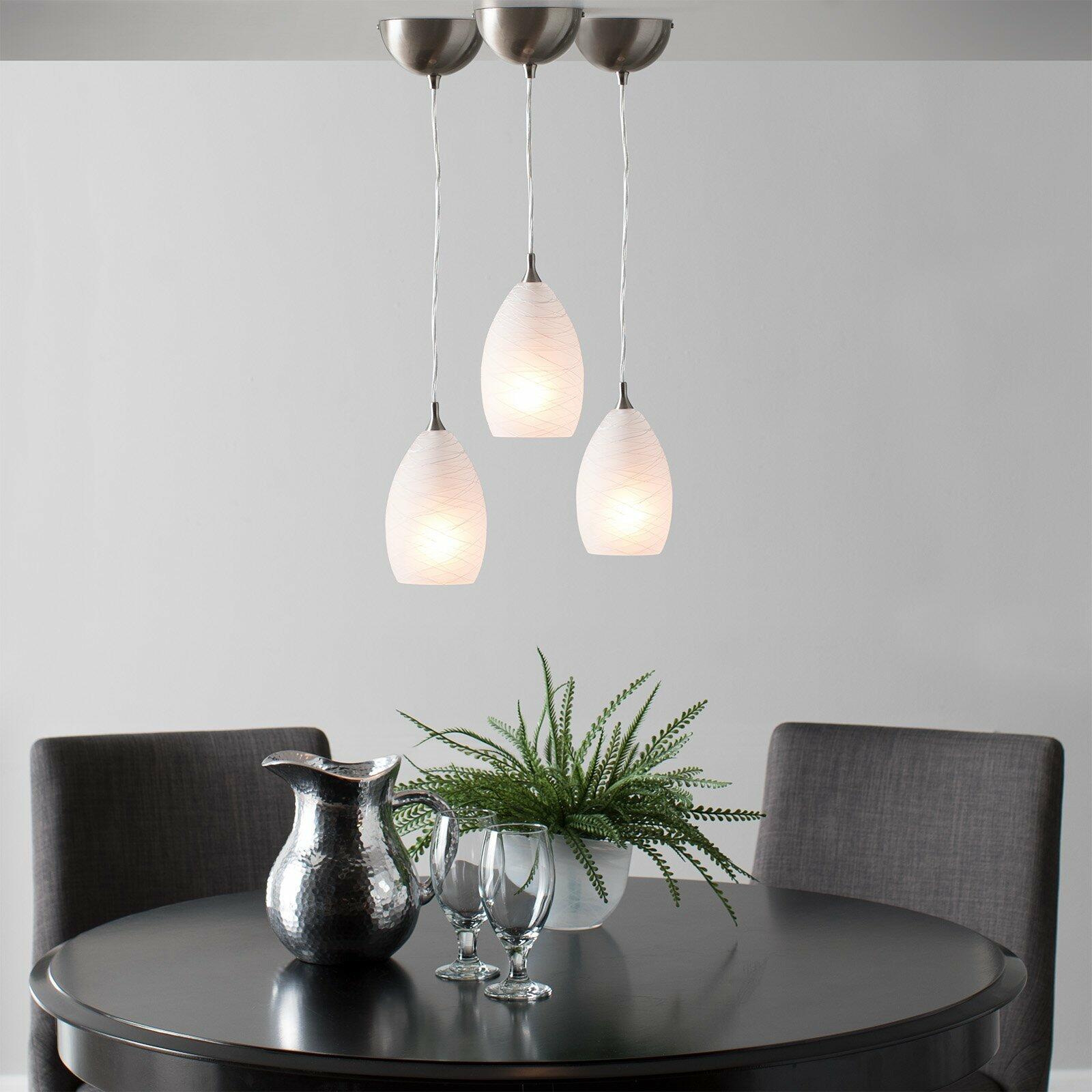 VAXCEL Milano Satin Nickel Mini Pendant Ceiling Light White Glass