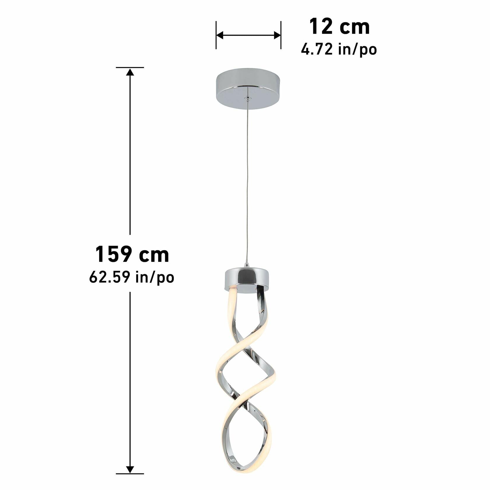 Artika Swirl LED Mini Pendant 1- Light Fixture, Chrome 1005261812 PDT1-SWR
