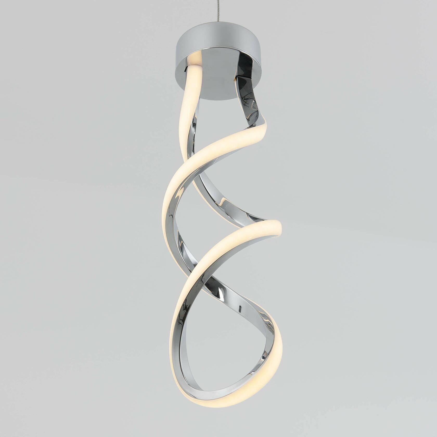 Artika Swirl LED Mini Pendant 1- Light Fixture, Chrome 1005261812 PDT1-SWR