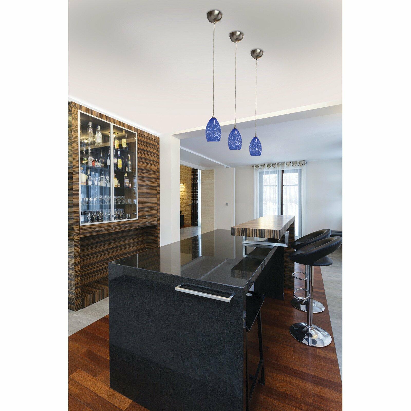 VAXCEL Milano Satin Nickel Mini Pendant Ceiling Light White Glass
