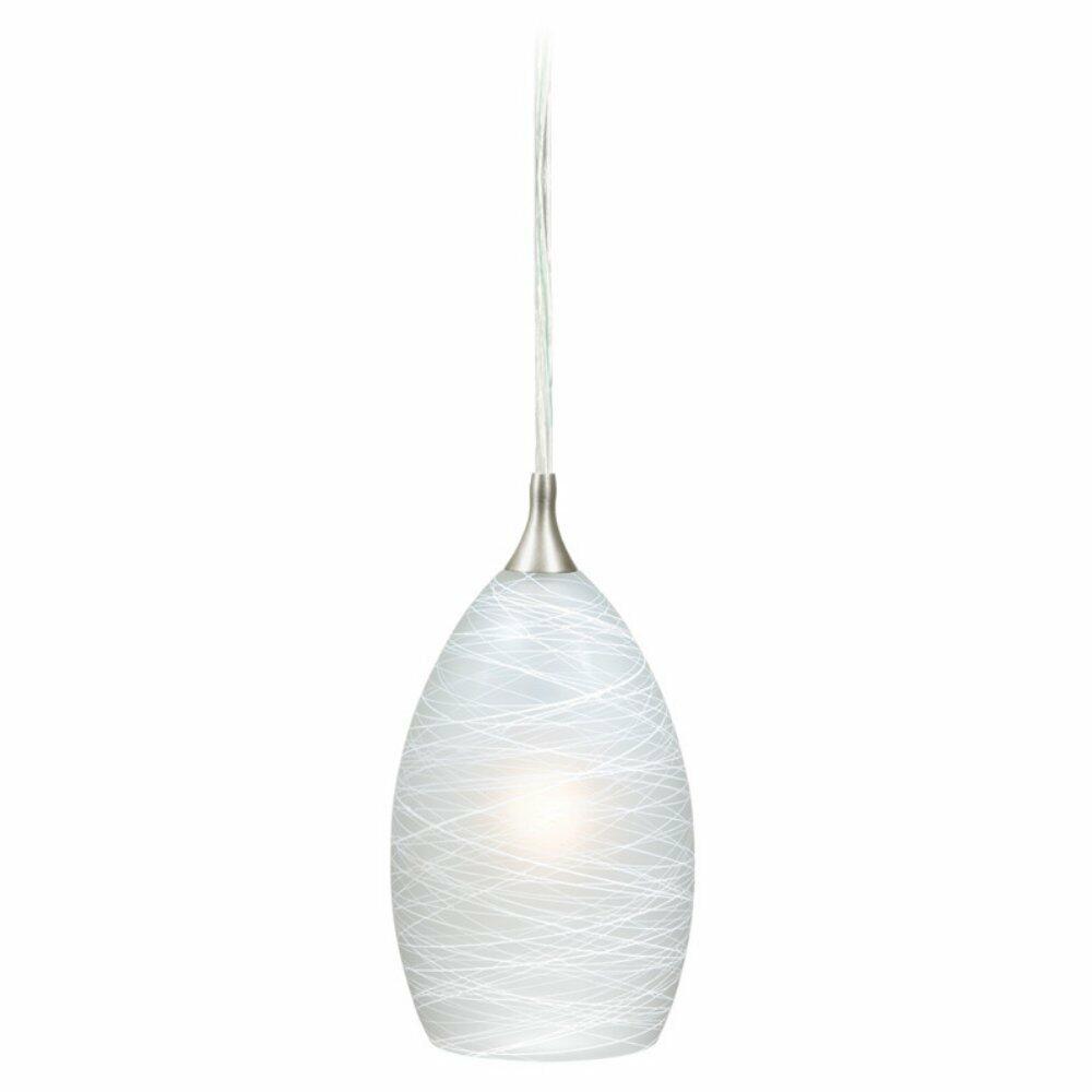VAXCEL Milano Satin Nickel Mini Pendant Ceiling Light White Glass