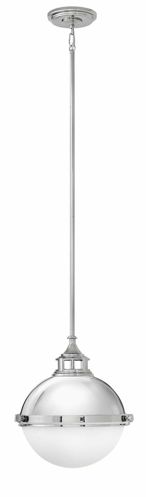 Hinkley Fletcher Collection Two Light Stem Hung Pendant, Polished Nickel