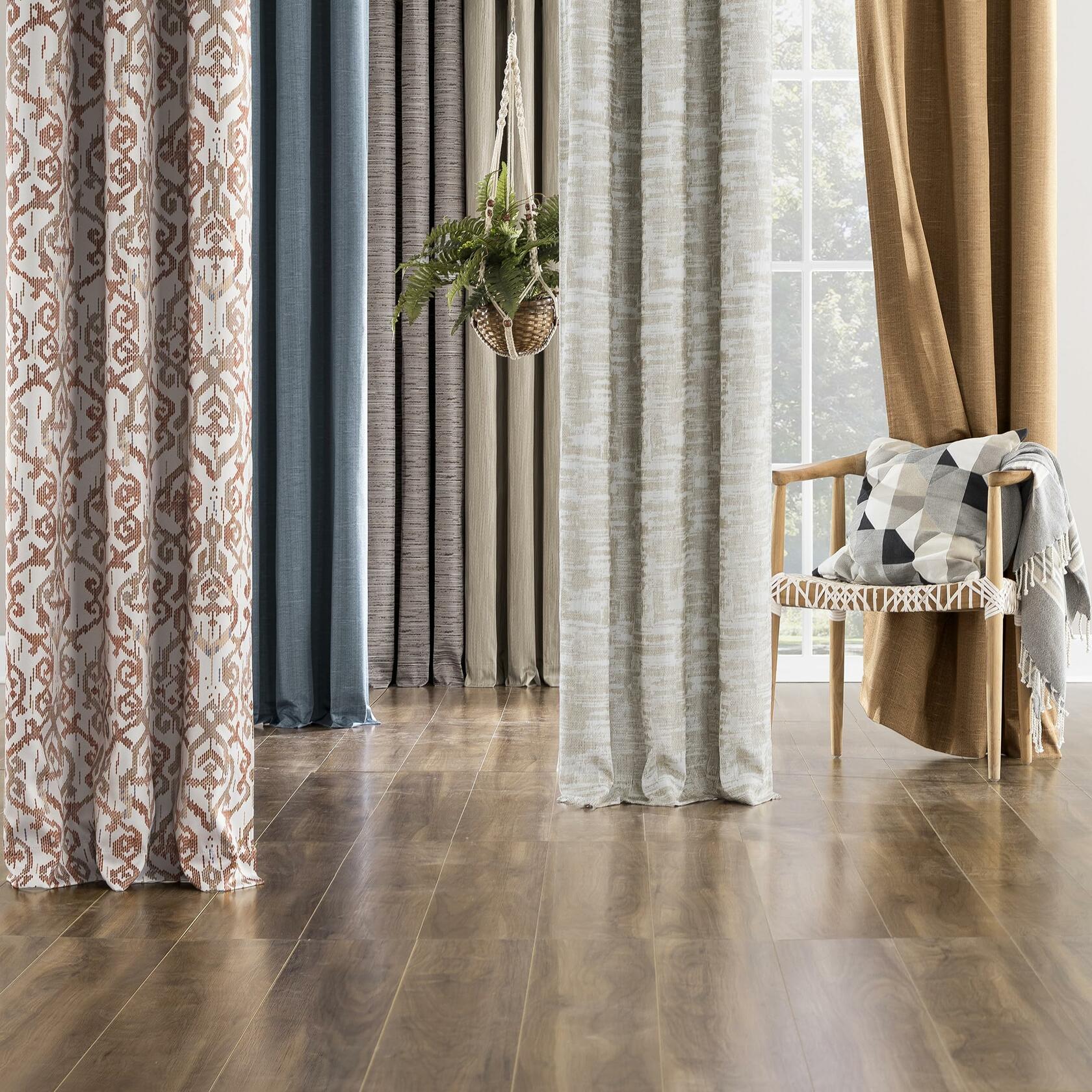 Sun Zero Parrish Distressed Grid Thermal Extreme Total Blackout Grommet Curtain Panel, 40" x 84", Stone