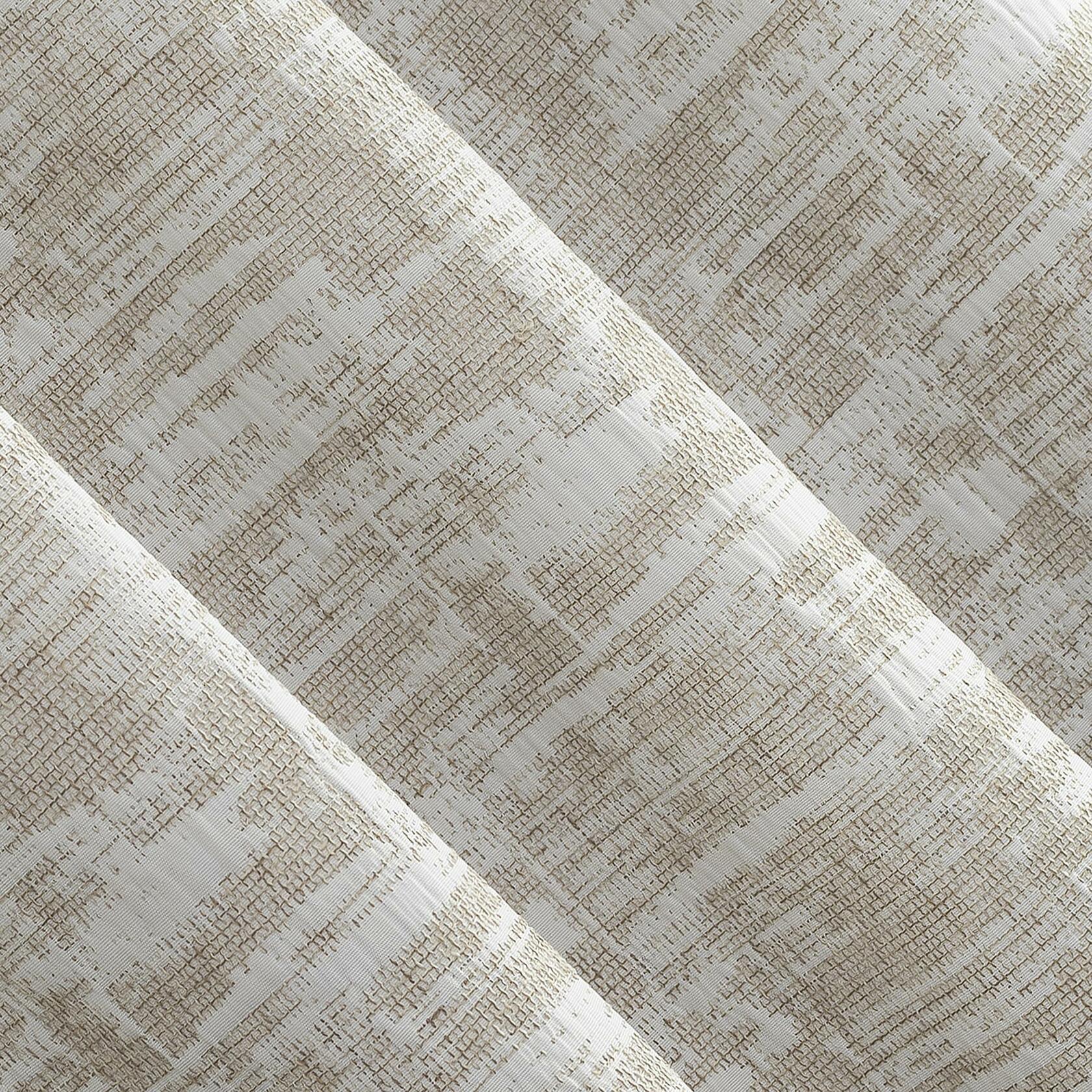 Sun Zero Parrish Distressed Grid Thermal Extreme Total Blackout Grommet Curtain Panel, 40" x 84", Stone