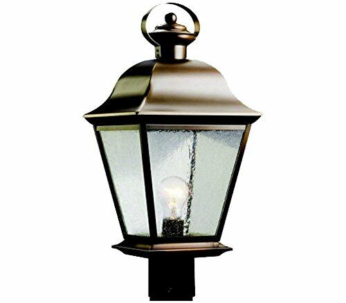 Kichler Mount Vernon 19.5" 1 Light Outdoor Post Light with Clear Seeded Glass in Olde Bronze®