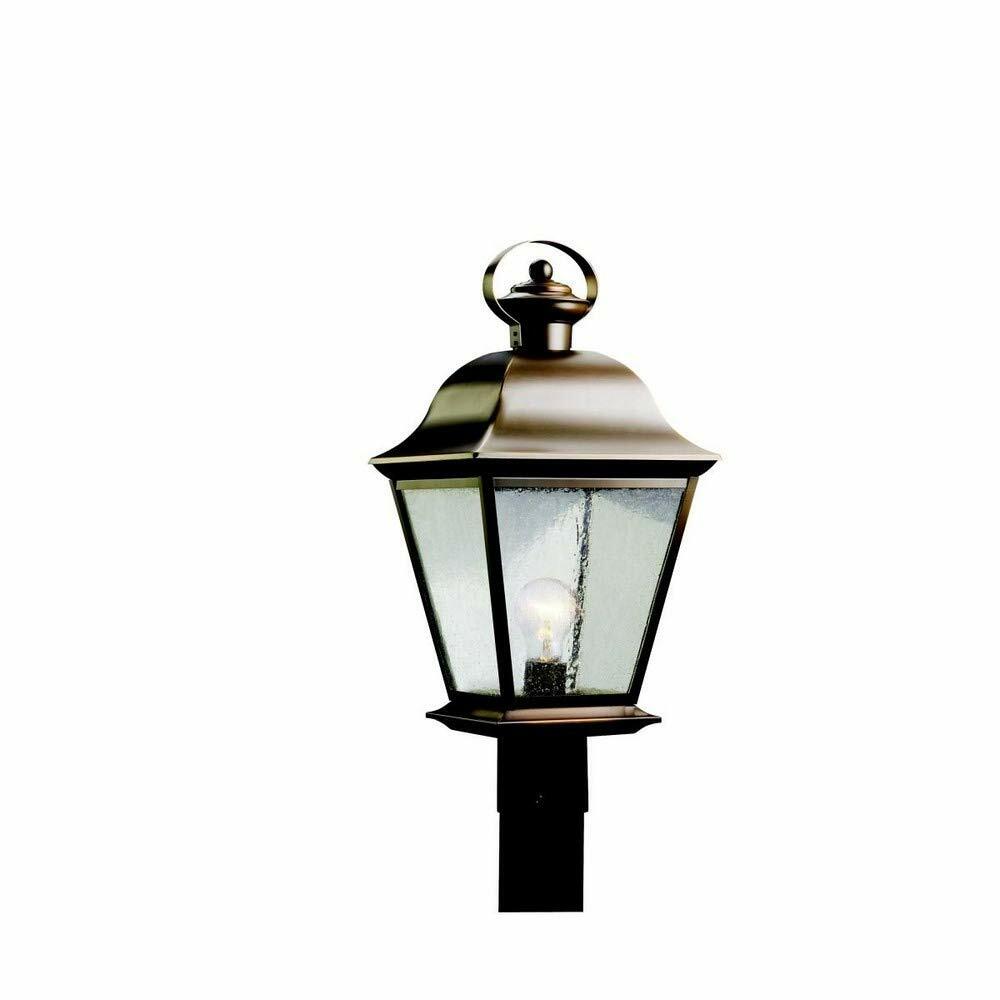 Kichler Mount Vernon 19.5" 1 Light Outdoor Post Light with Clear Seeded Glass in Olde Bronze®