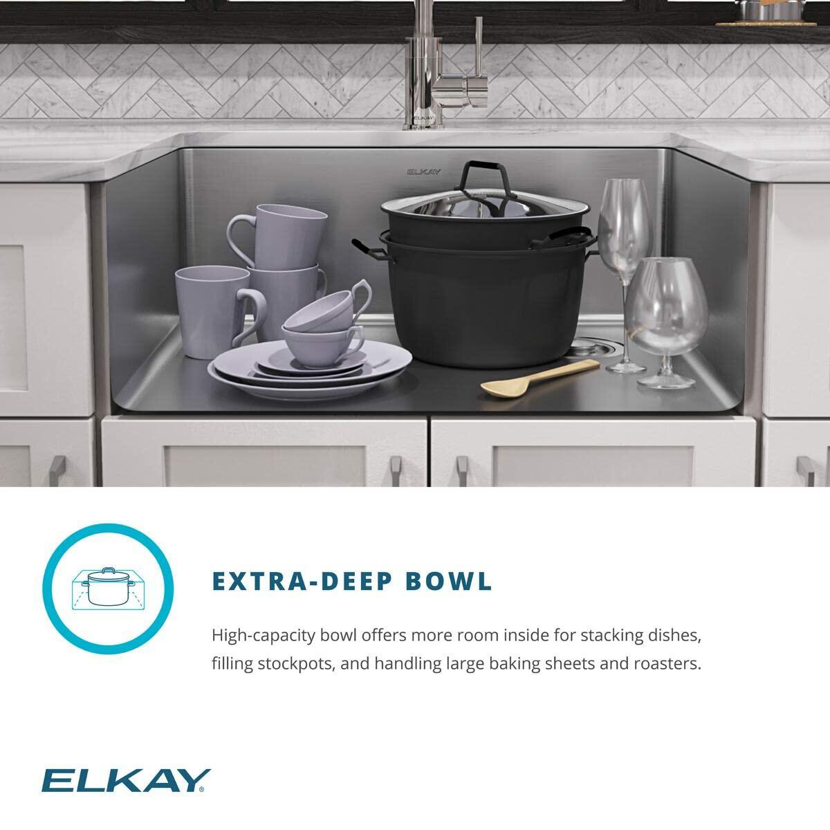 Elkay Crosstown 18 Gauge Workstation Stainless Steel 25-1/2" x 18-1/2" x 9" Single Bowl Undermount Sink & Faucet Kit