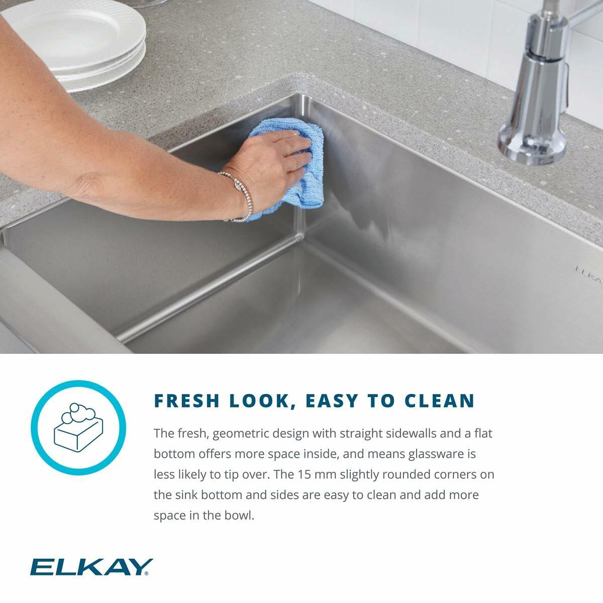 Elkay Crosstown 18 Gauge Workstation Stainless Steel 25-1/2" x 18-1/2" x 9" Single Bowl Undermount Sink & Faucet Kit