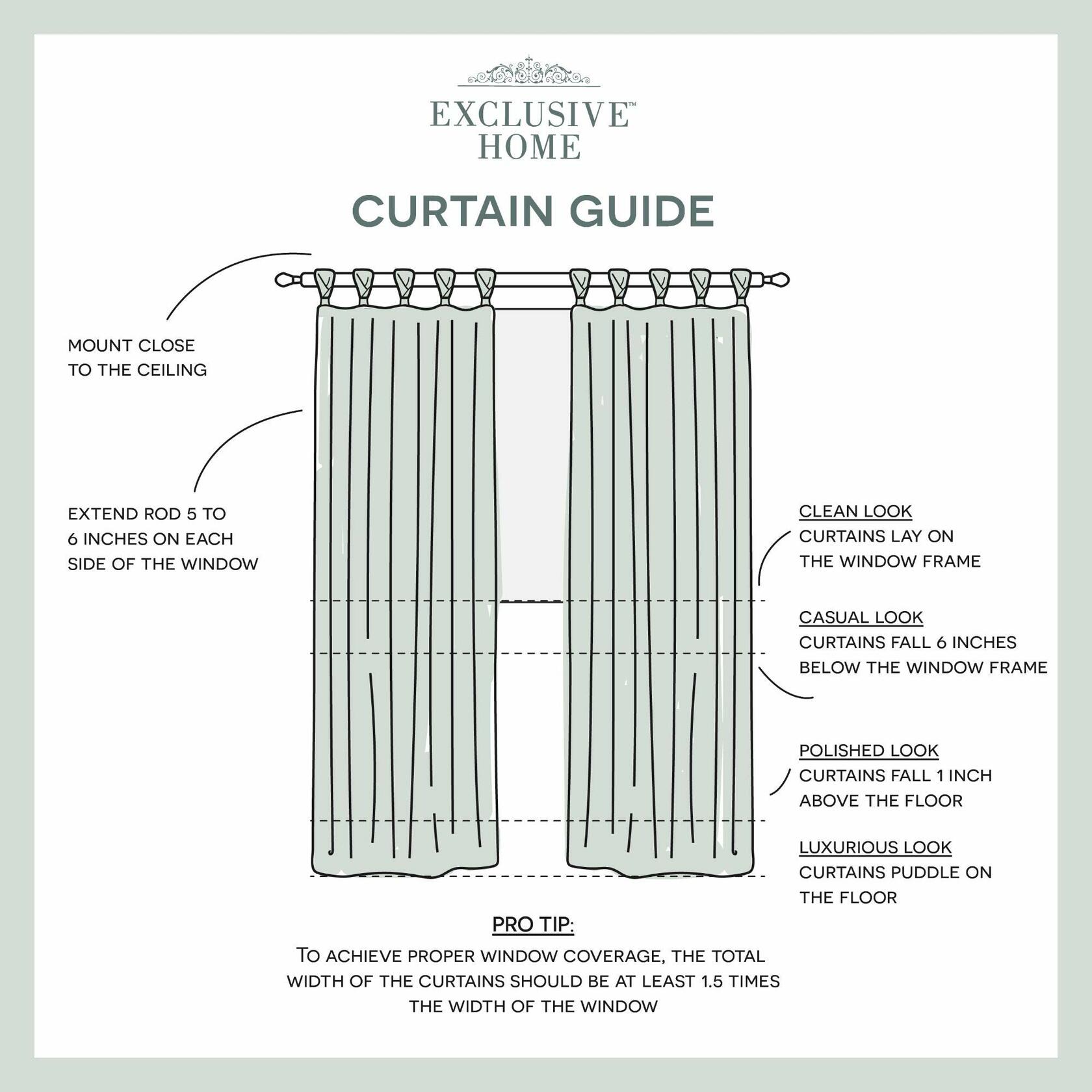 Exclusive Home Loha Linen Braided Tab Top Curtain Panel Pair, 54"x63", Winter