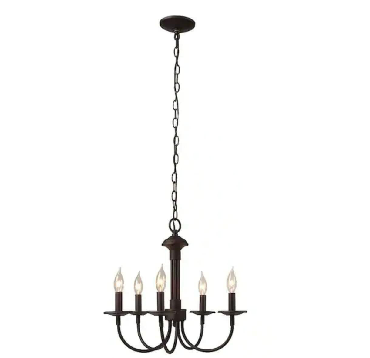 Hampton Bay Lighting 5-Light Oil Rubbed Bronze Classic Dining Room Chandelier BOR 5109 1005605223
