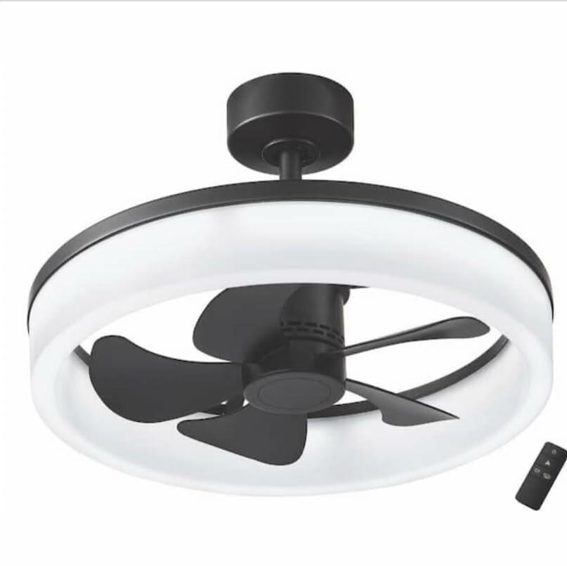 Home Decorators Dialstone 23 in. Integrated CCT LED Indoor/Outdoor Matte Black Ceiling Fan with Remote Control