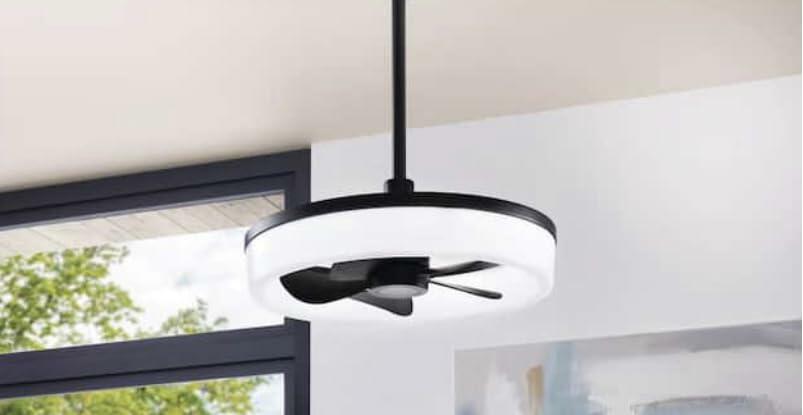 Home Decorators Dialstone 23 in. Integrated CCT LED Indoor/Outdoor Matte Black Ceiling Fan with Remote Control
