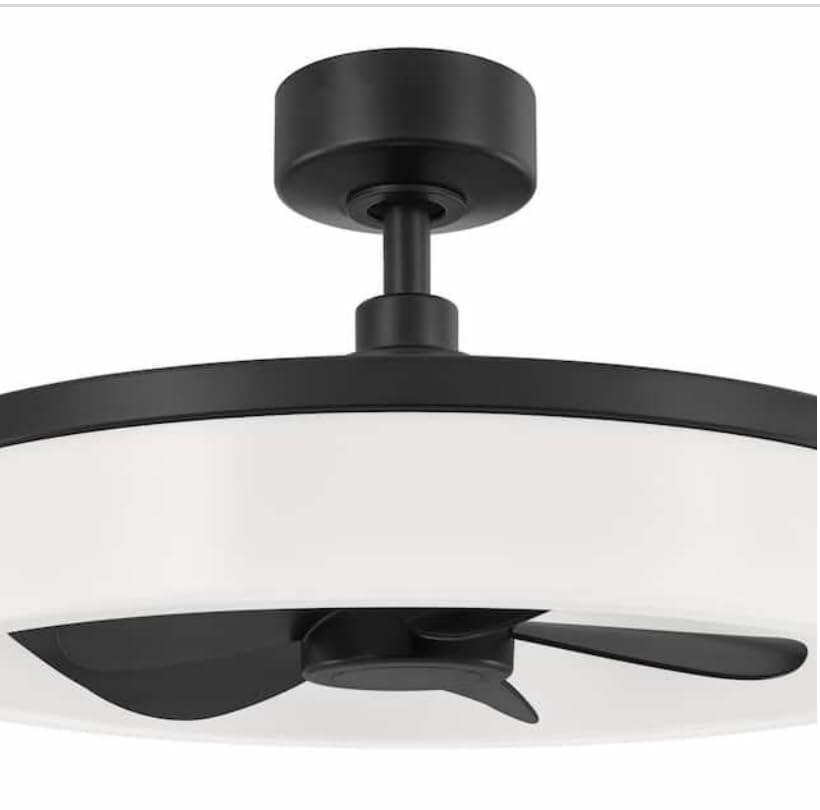 Home Decorators Dialstone 23 in. Integrated CCT LED Indoor/Outdoor Matte Black Ceiling Fan with Remote Control