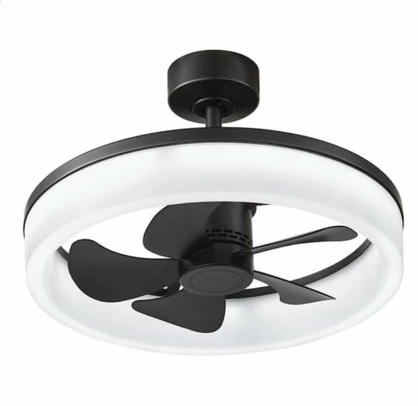 Home Decorators Dialstone 23 in. Integrated CCT LED Indoor/Outdoor Matte Black Ceiling Fan with Remote Control