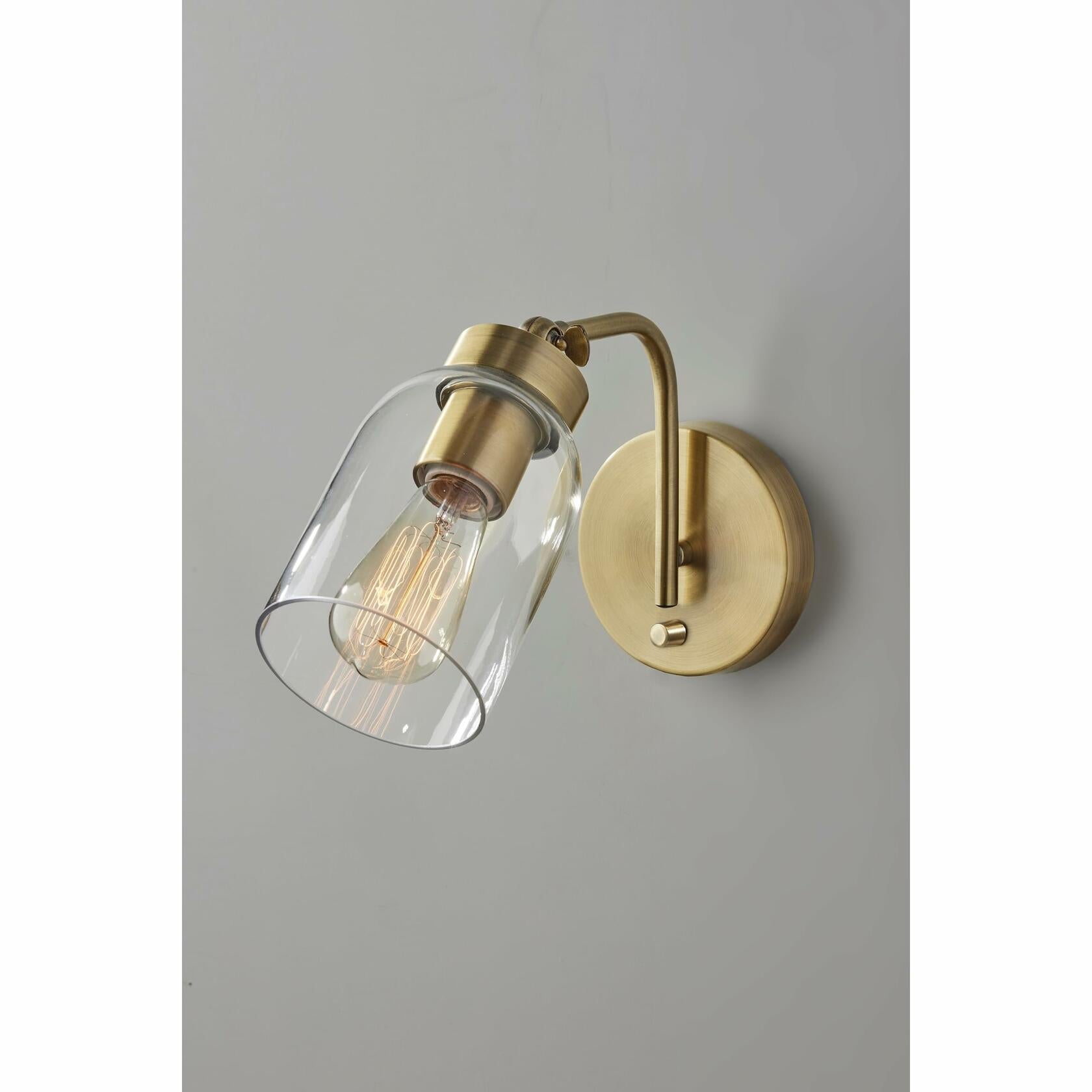 Adesso 4286-21 Bristol 1 Light 5 inch Antique Brass Wall Lamp Wall Light