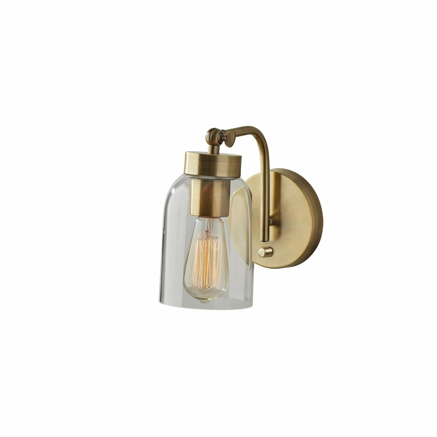 Adesso 4286-21 Bristol 1 Light 5 inch Antique Brass Wall Lamp Wall Light