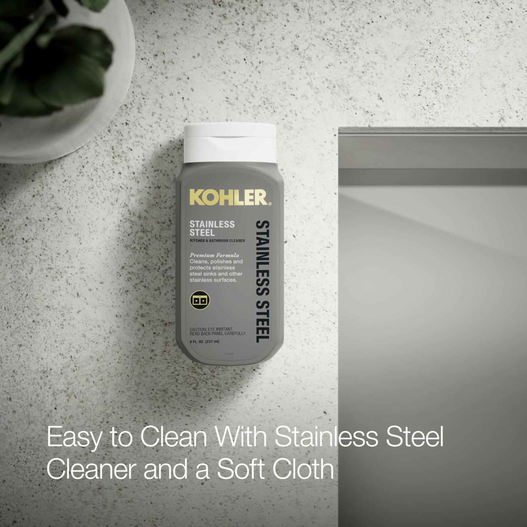 KOHLER Task 33" Top-/Undermount Single-Bowl Workstation Kitchen Sink, Includes Accessories, Stainless Steel, 2 Faucet Holes, K-80084-2PC-NA