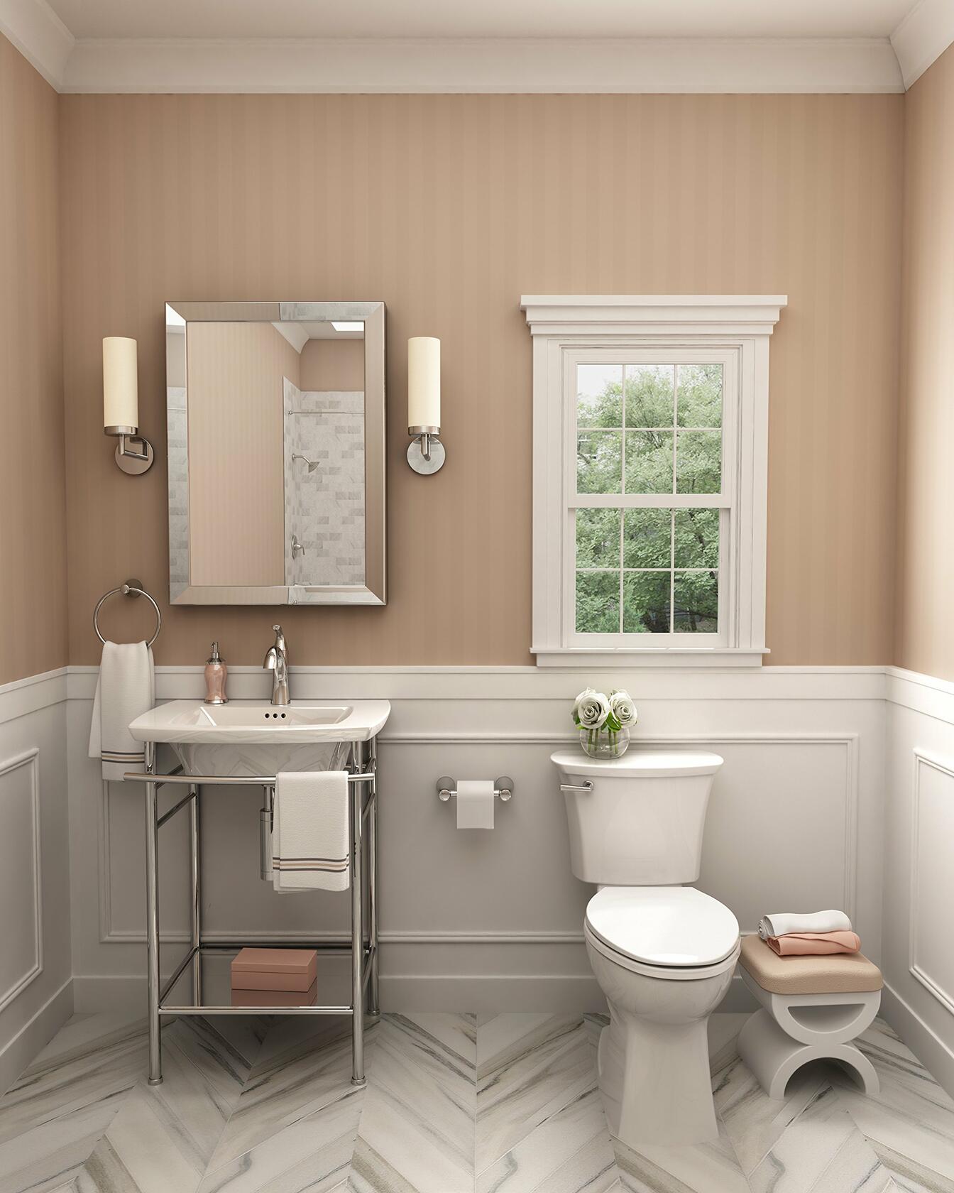 American Standard 445001.02 Edgemere Bathroom Console Table Top-Center Hole Only, Medium, White
