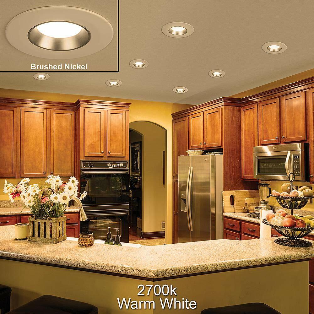 Commercial Electric 5 in. & 6 in. Integrated LED Color Selectable Recessed Downlight Trim Dimmable Ceiling Light w/4 Color Baffle Selections