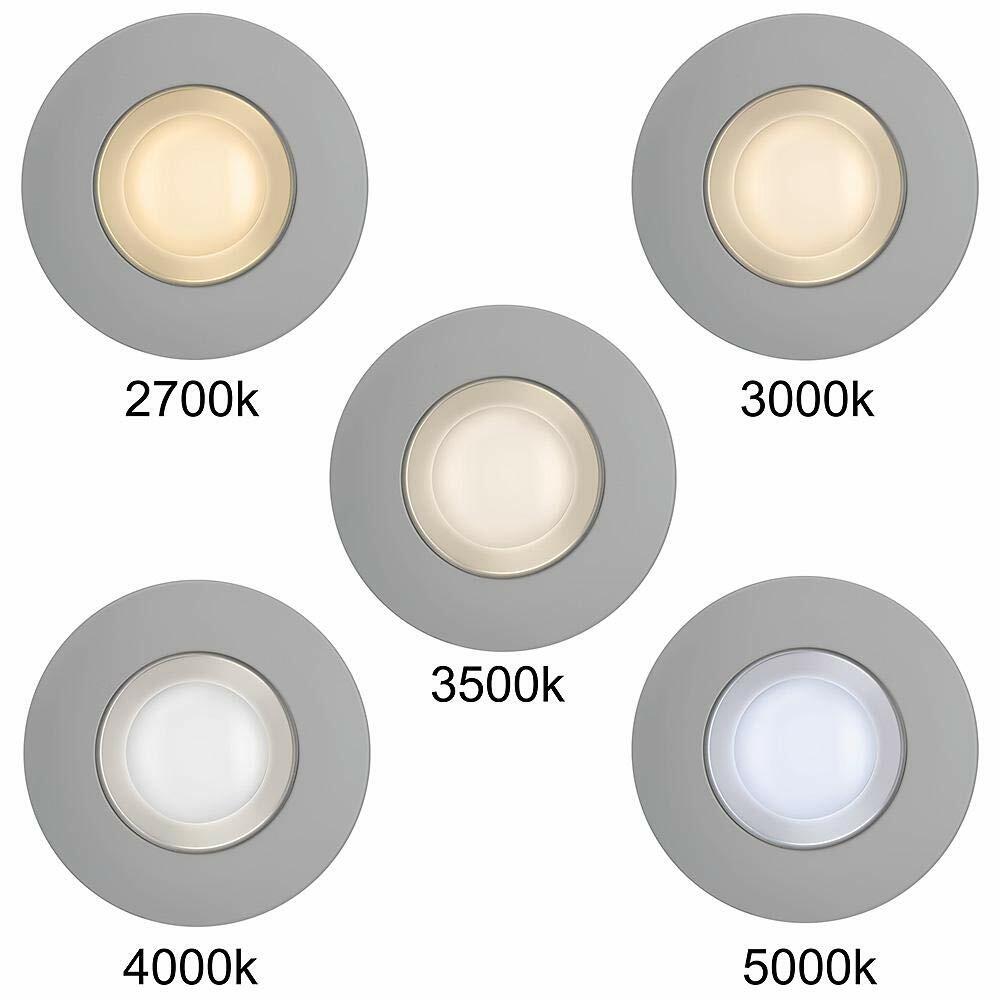 Commercial Electric 5 in. & 6 in. Integrated LED Color Selectable Recessed Downlight Trim Dimmable Ceiling Light w/4 Color Baffle Selections