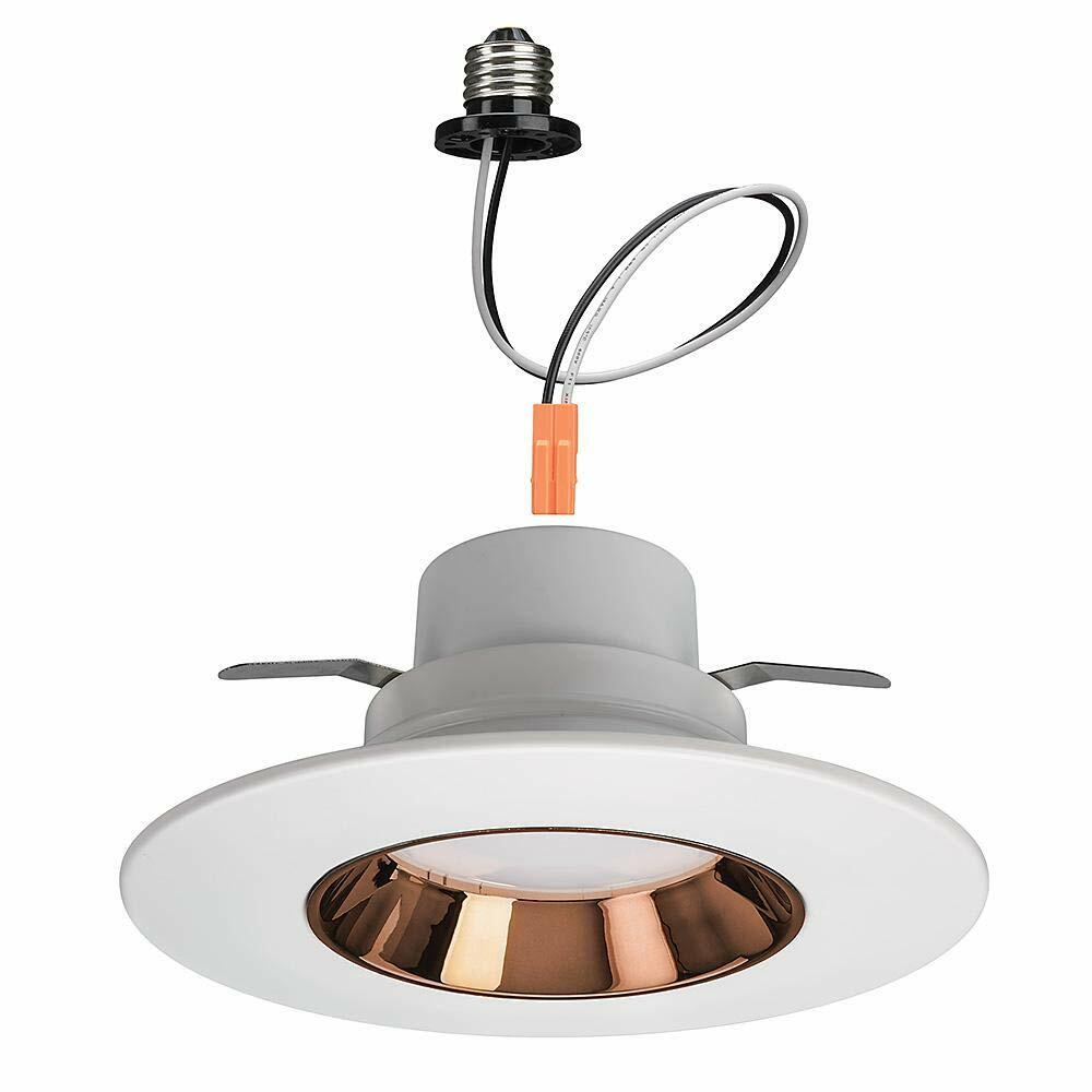 Commercial Electric 5 in. & 6 in. Integrated LED Color Selectable Recessed Downlight Trim Dimmable Ceiling Light w/4 Color Baffle Selections