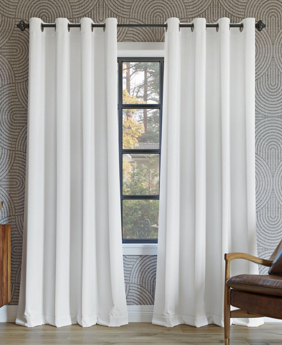 Sun Zero Oslo Extreme 100% Blackout Grommet Curtain Panel  52 x84   White  1-Piece Single Panel