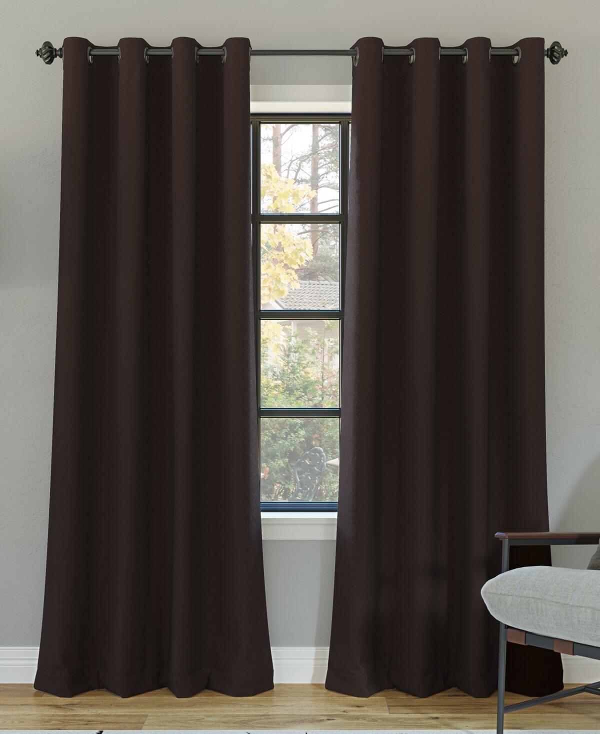 Sun Zero Oslo Extreme 100% Blackout Grommet Curtain Panel  52 x95   Dark Chocolate  1-Piece Single Panel