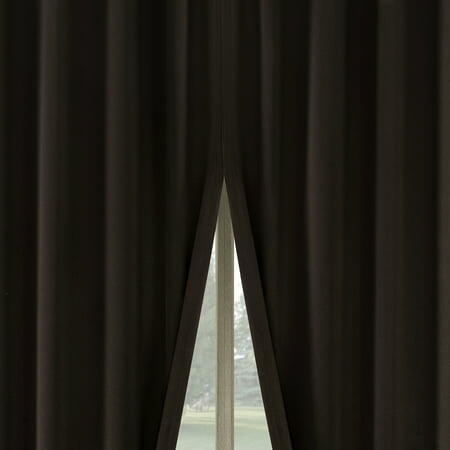 Sun Zero Aria 2-pack Magnetic Closure Theater Grade 100% Blackout Back Tab Curtain Panel Pair  52 x84   Chocolate Brown