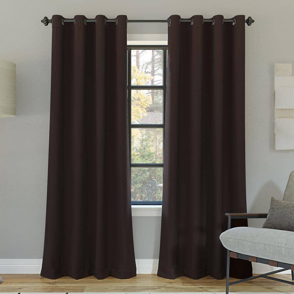 Sun Zero Oslo Extreme 100% Blackout Grommet Curtain Panel  52 x84   Dark Chocolate  1-Piece Single Panel