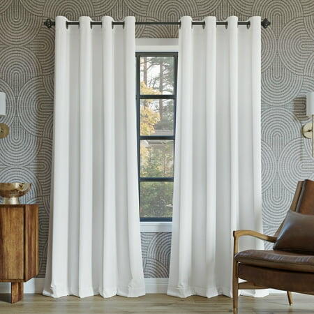 Sun Zero Oslo Extreme 100% Blackout Grommet Curtain Panel  52 x84   White  1-Piece Single Panel