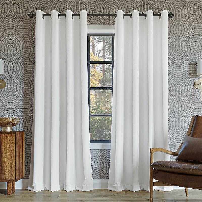 Sun Zero Oslo Extreme 100% Blackout Grommet Curtain Panel  52 x84   White  1-Piece Single Panel