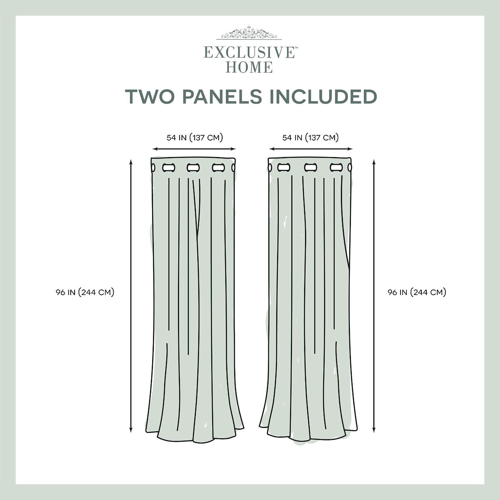 Exclusive Home Canopy Stripe Indoor/Outdoor Grommet Top Curtain Panel, 54"x96", Taupe / Sand, Set of 2