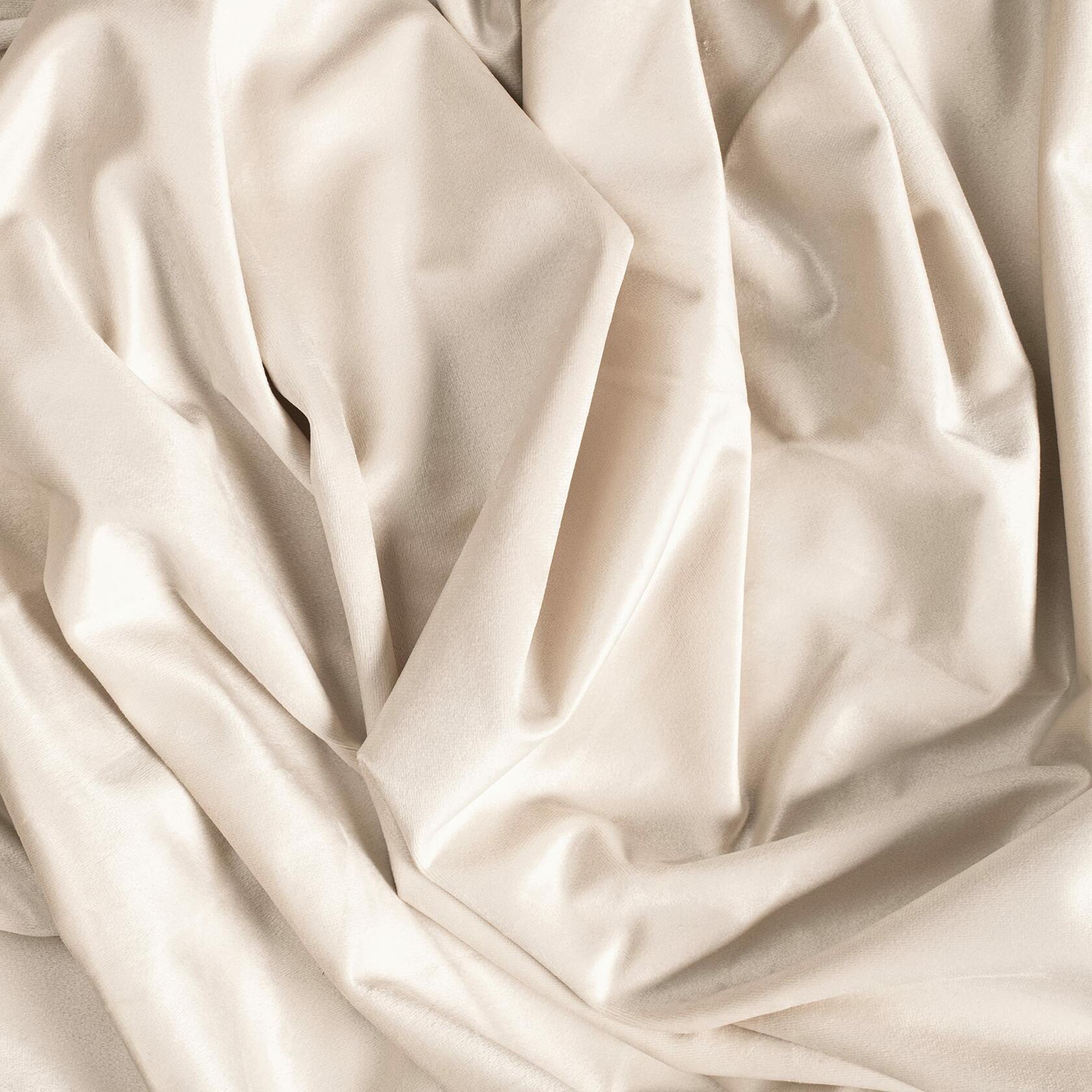 Ricardo | Premium Velvet Scalloped Valance | 50" W x 17" L | Bone | Rod Pocket & Scalloped Hem | Luxurious Feel | Cream Short Blackout Curtain | Soft Velvet Kitchen & Livingroom Valance