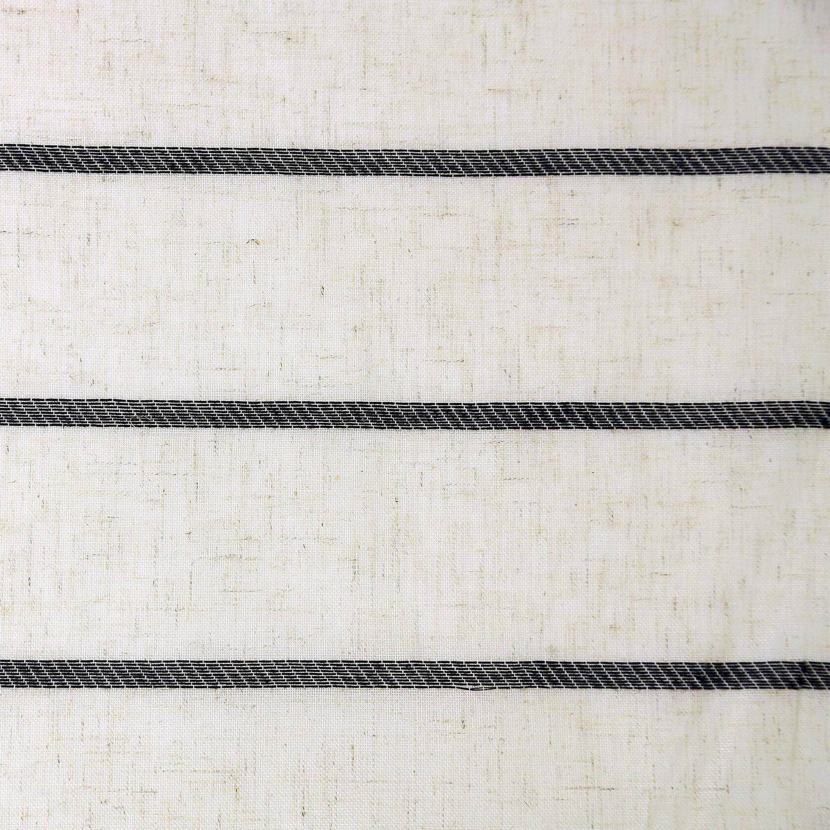 Clean Window Twill Stripe Anti-Dust Allergy/Pet Friendly Anti-Dust Sheer Cafe Valance, 52" x 14", White/Linen