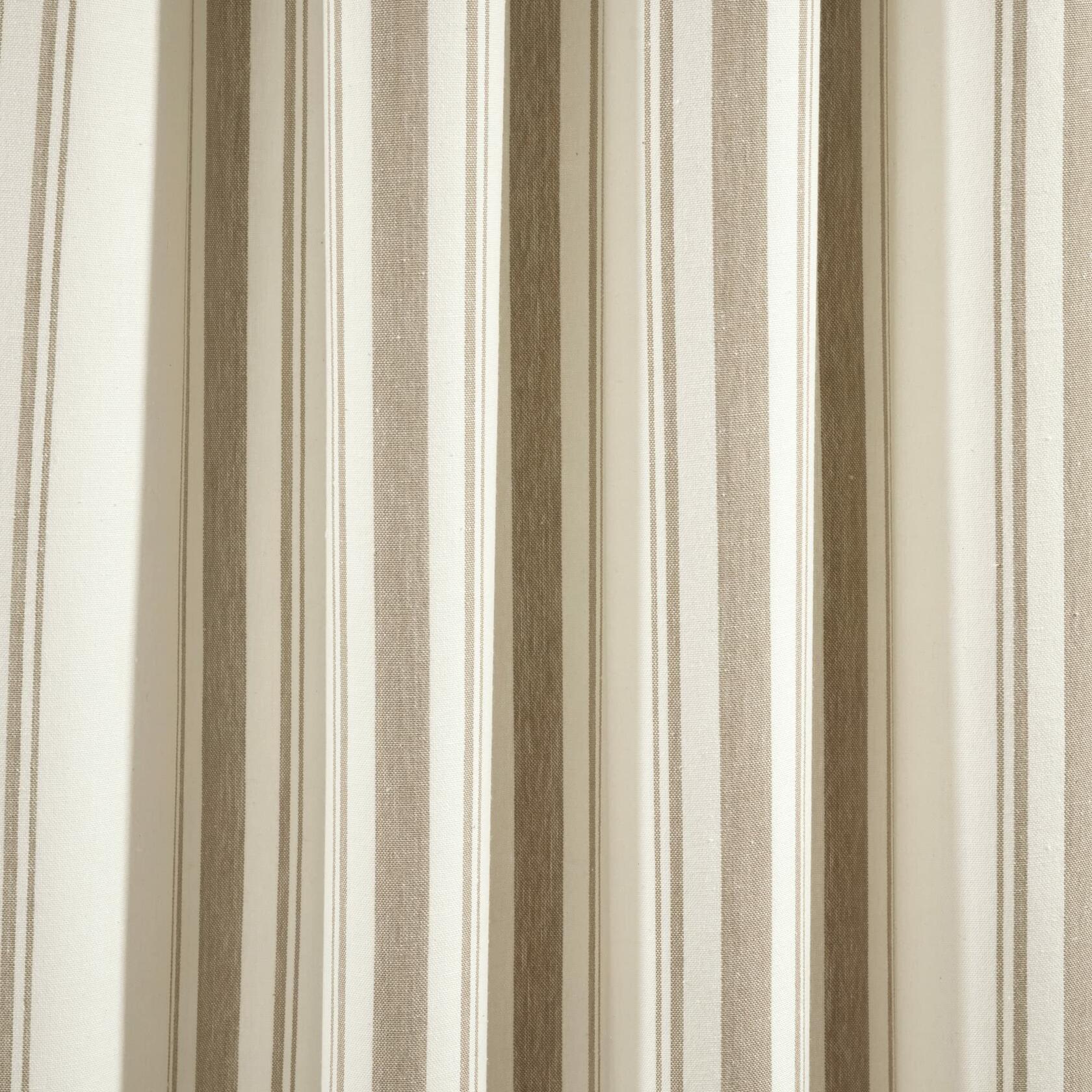 Lush Decor Farmhouse Stripe Yarn Dyed Cotton Window Curtain Panel Pair, 42" W x 84" L, Neutral - Classic Modern Rustic Charm - Eco Friendly Cotton Fabric