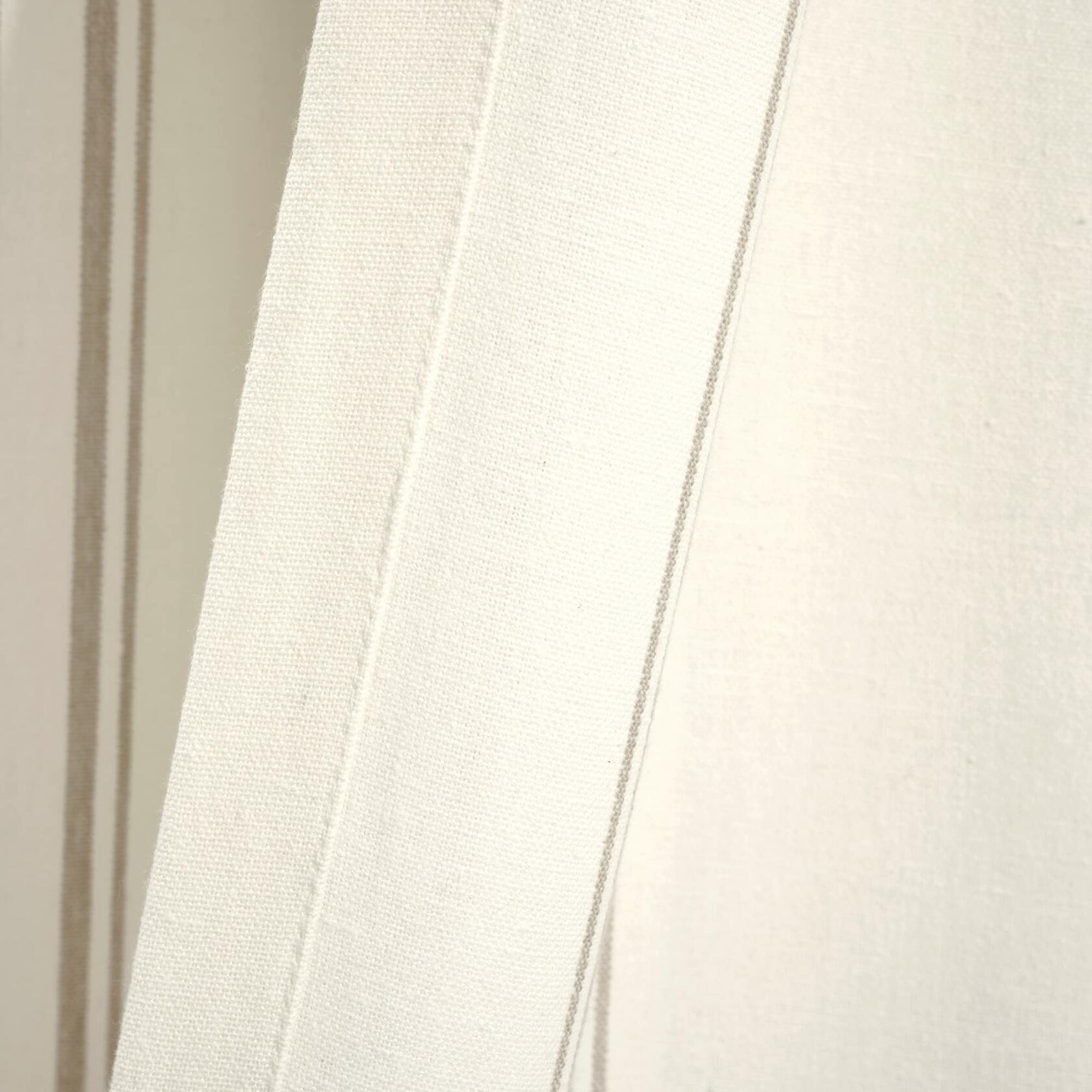 Lush Decor Farmhouse Stripe Yarn Dyed Cotton Window Curtain Panel Pair, 42" W x 84" L, Neutral - Classic Modern Rustic Charm - Eco Friendly Cotton Fabric