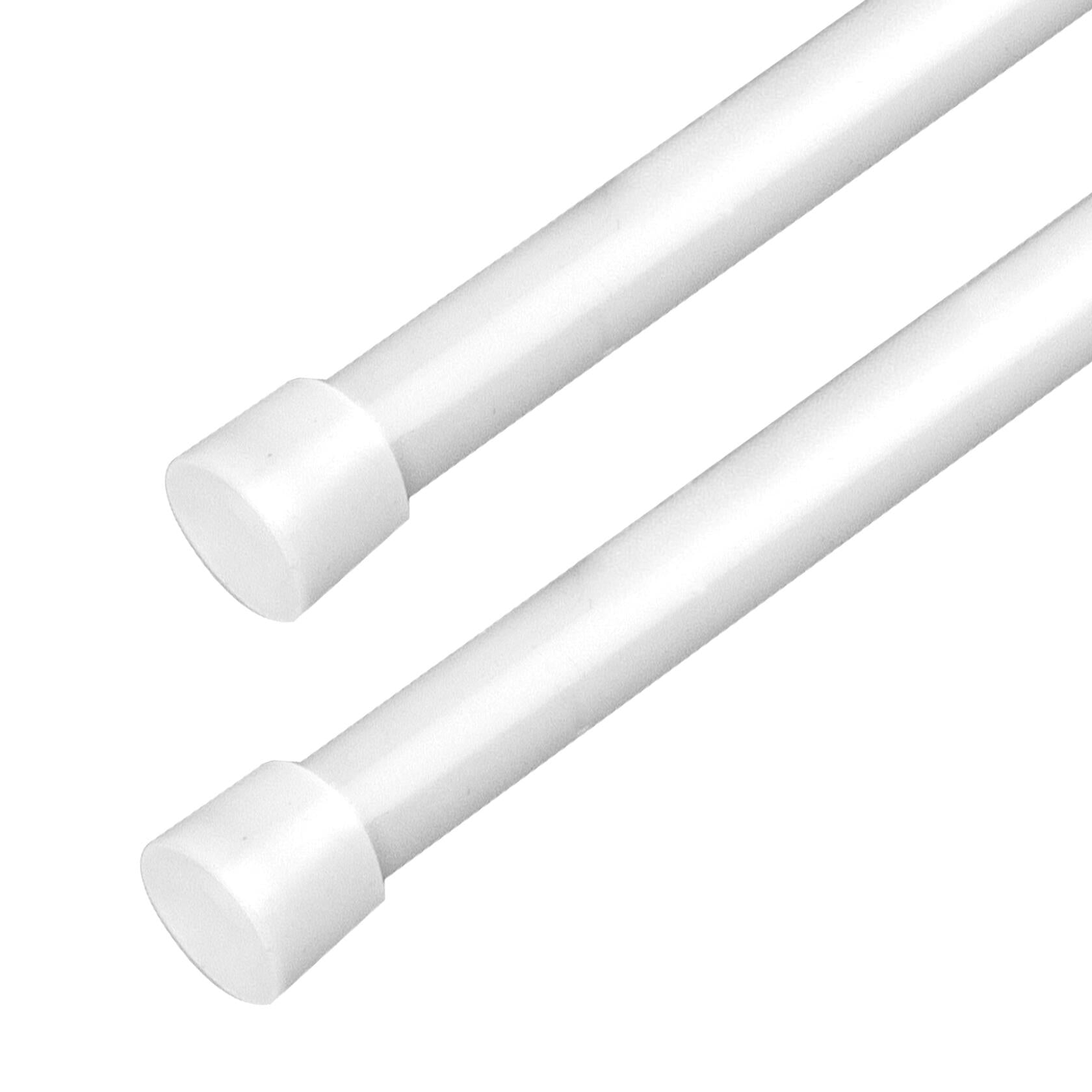 Rod Desyne 1/3" Round Spring Tension Rod, 20.8-37.4 inch (Set of 2), White