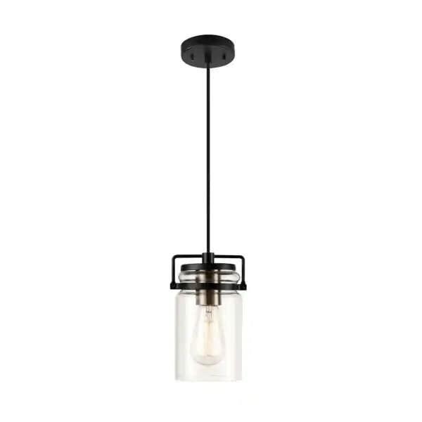 Oliver 1-Light Dark Bronze Plug-in or Hardwire Pendant Lighting with 15 ft. Cord