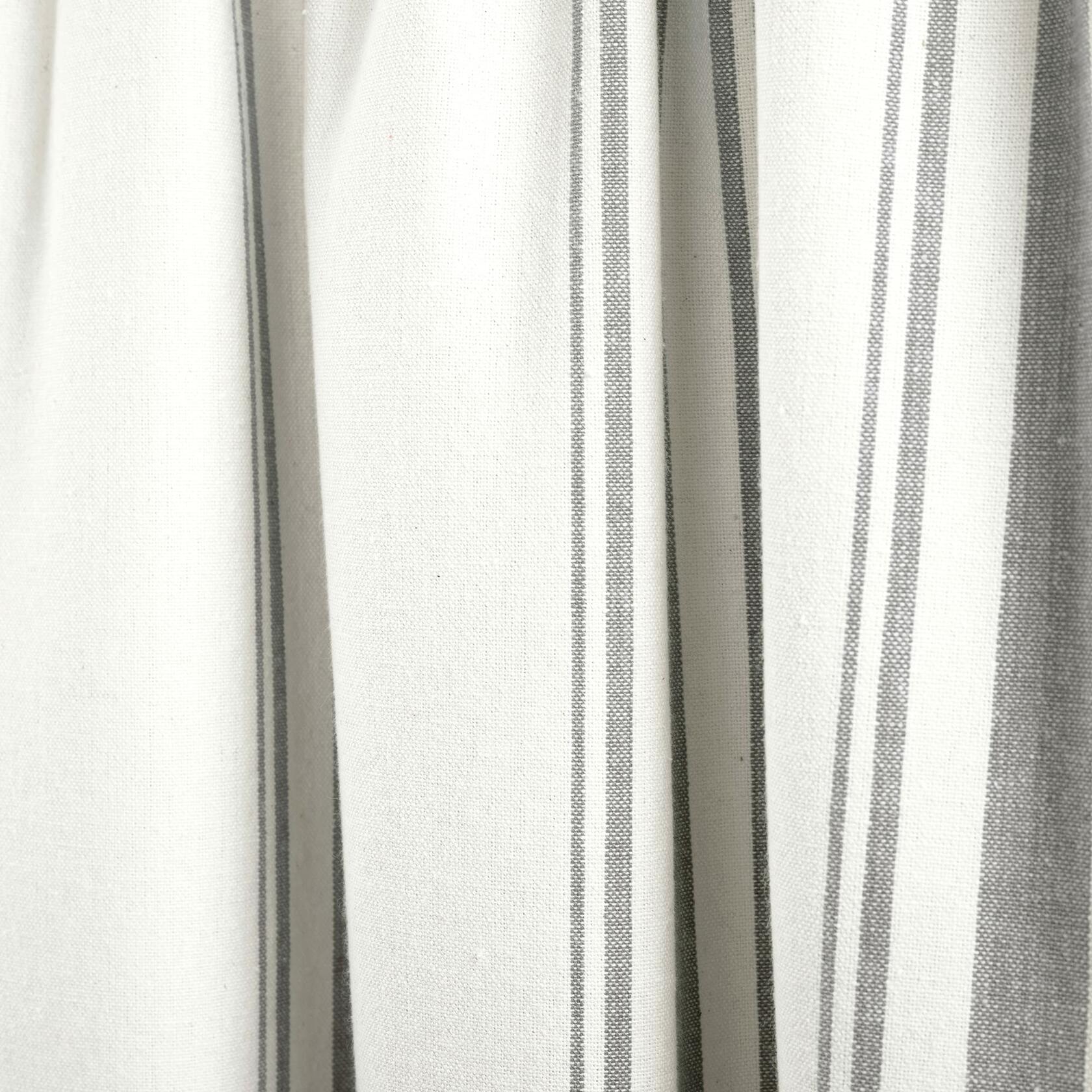 Lush Decor Farmhouse Stripe Yarn Dyed Recycled Cotton Window Curtain Valance, 18" L x 52" W, Gray - Classic Modern Rustic Charm - Eco Friendly Cotton Fabric
