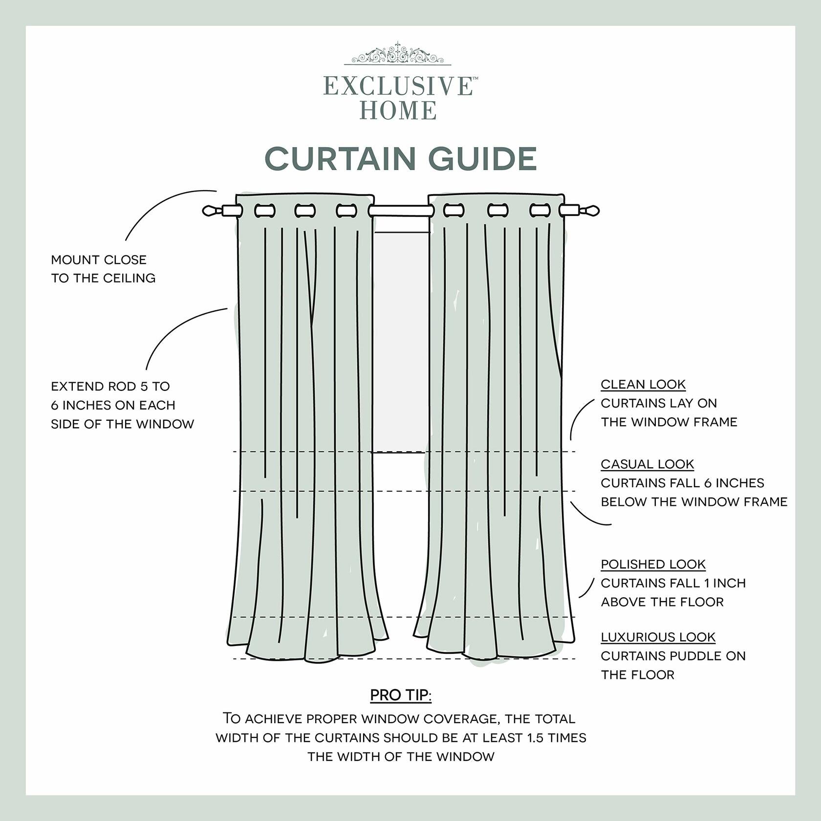 EXCLUSIVE HOME Kochi Light Filtering Linen Blend Grommet Top Curtain Panel Pair, 54"x108", Dove Grey