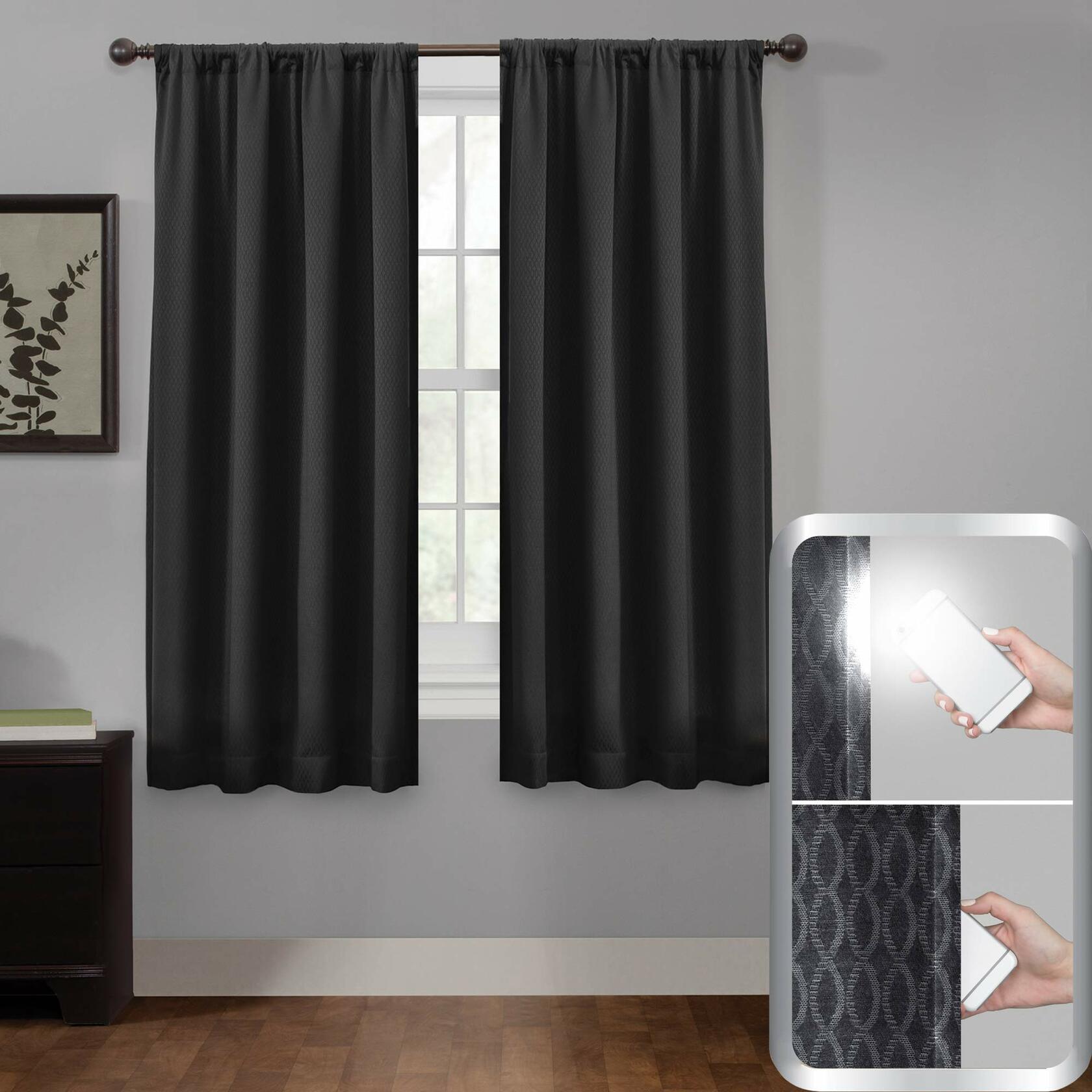 Maytex Jamie Blackout Window Curtain, 50 inches x 63 inches, Teal