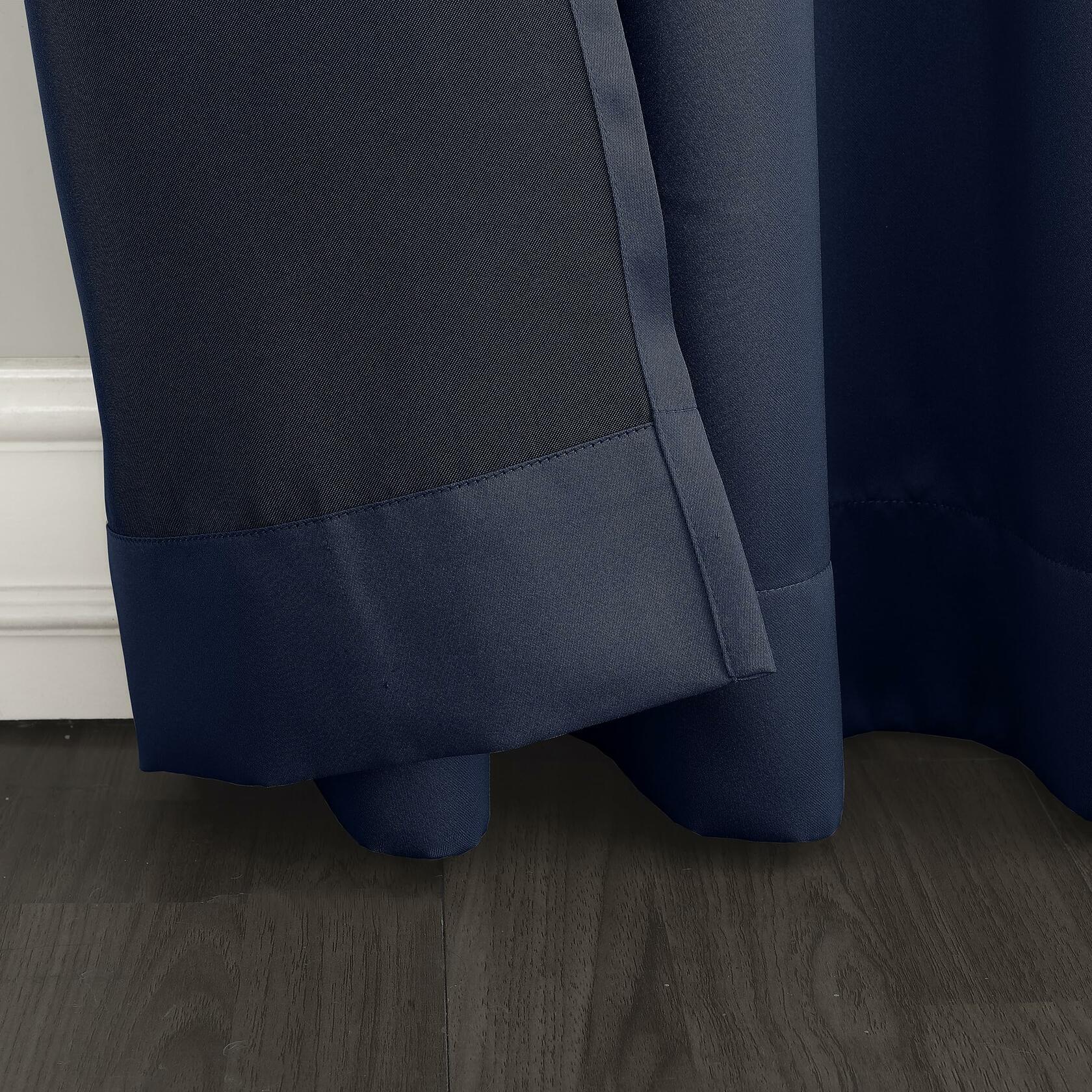 Sun Zero Becca Energy Efficient Grommet Curtain Panel, 40" x 84", Navy Blue