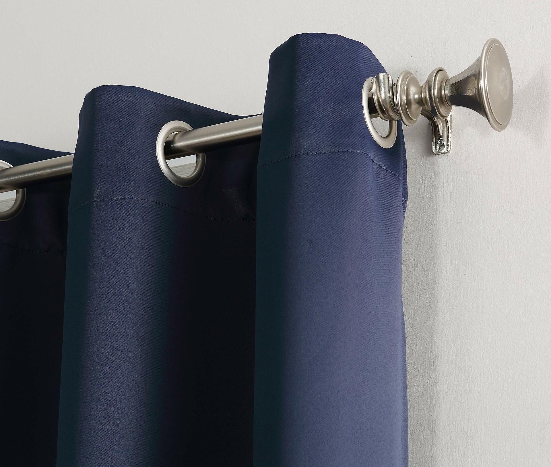 Sun Zero Easton Energy Saving Blackout Grommet Curtain Panel, 84.00" x 40.00", Navy Blue