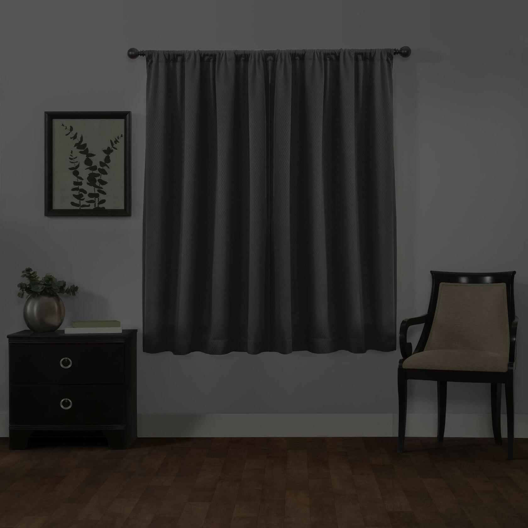 Maytex Jamie Blackout Window Curtain, 50 inches x 63 inches, Teal