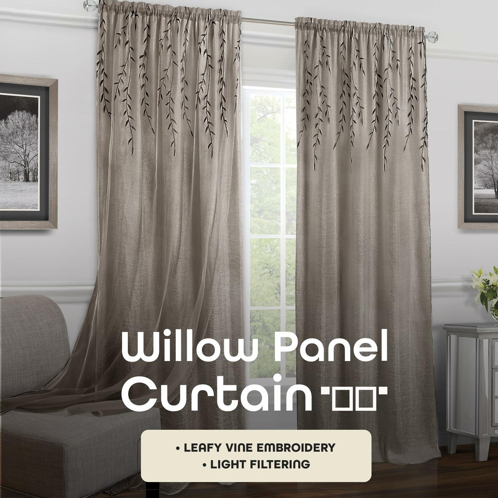 ACHIM Light Filtering Rod Pocket Panel Window Curtain - 63 Inch Length, 42 Inch Width - Toffee - Machine Washable Soft Polyester Drapes for Bedroom Living & Dining Room Home Decor