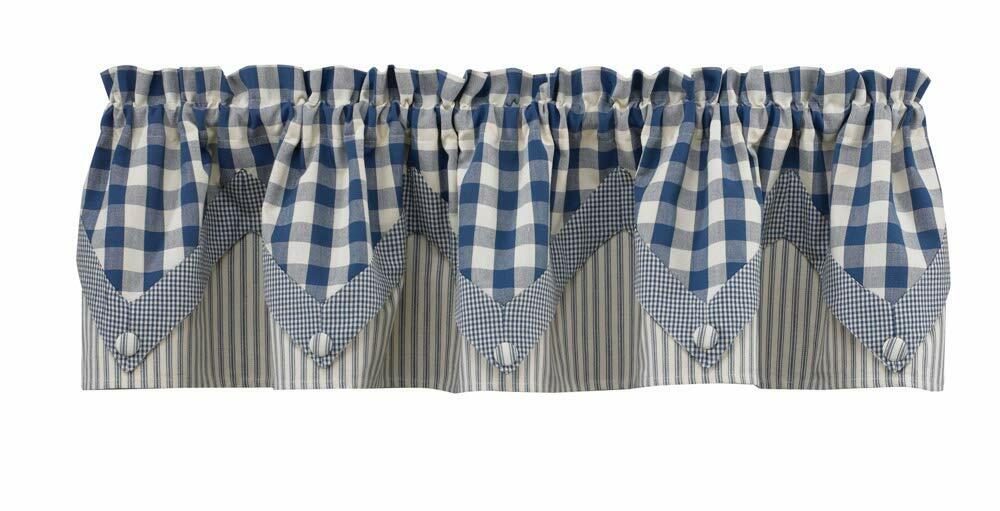 Park Designs York Point Curtain Valance, 72" by 15", Blue