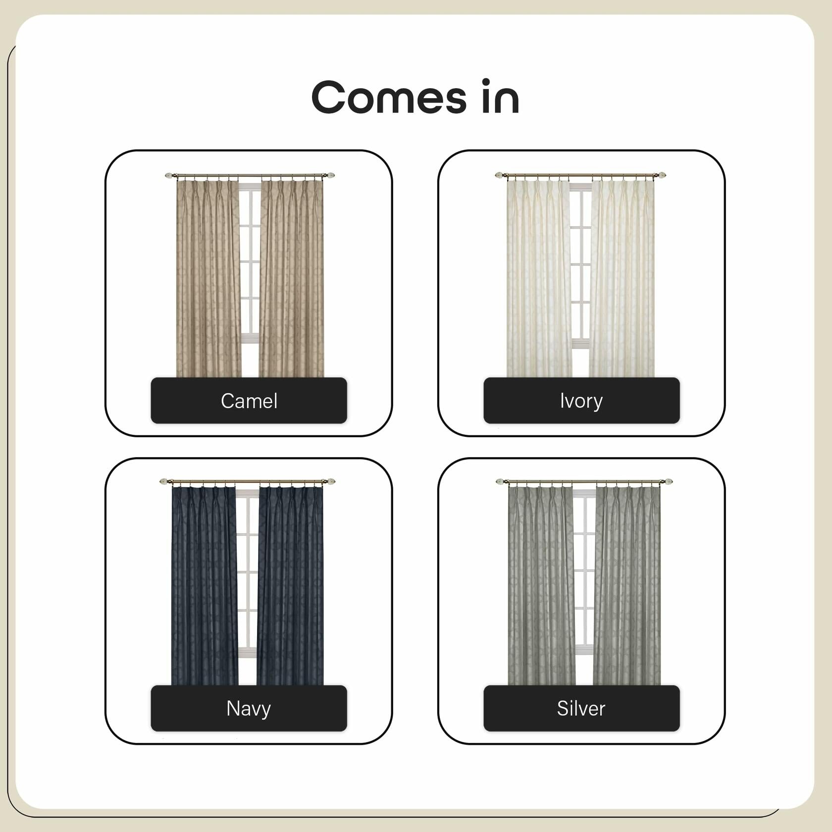 Windsor Room Darkening Pinch Pleat Panel Window Curtains - 34 x 84 Inch (Ivory) - Polyester Soft Window Panel Blackout Drapes - Pleated Window Shades for Bedroom & Living Room by Achim Home Decor