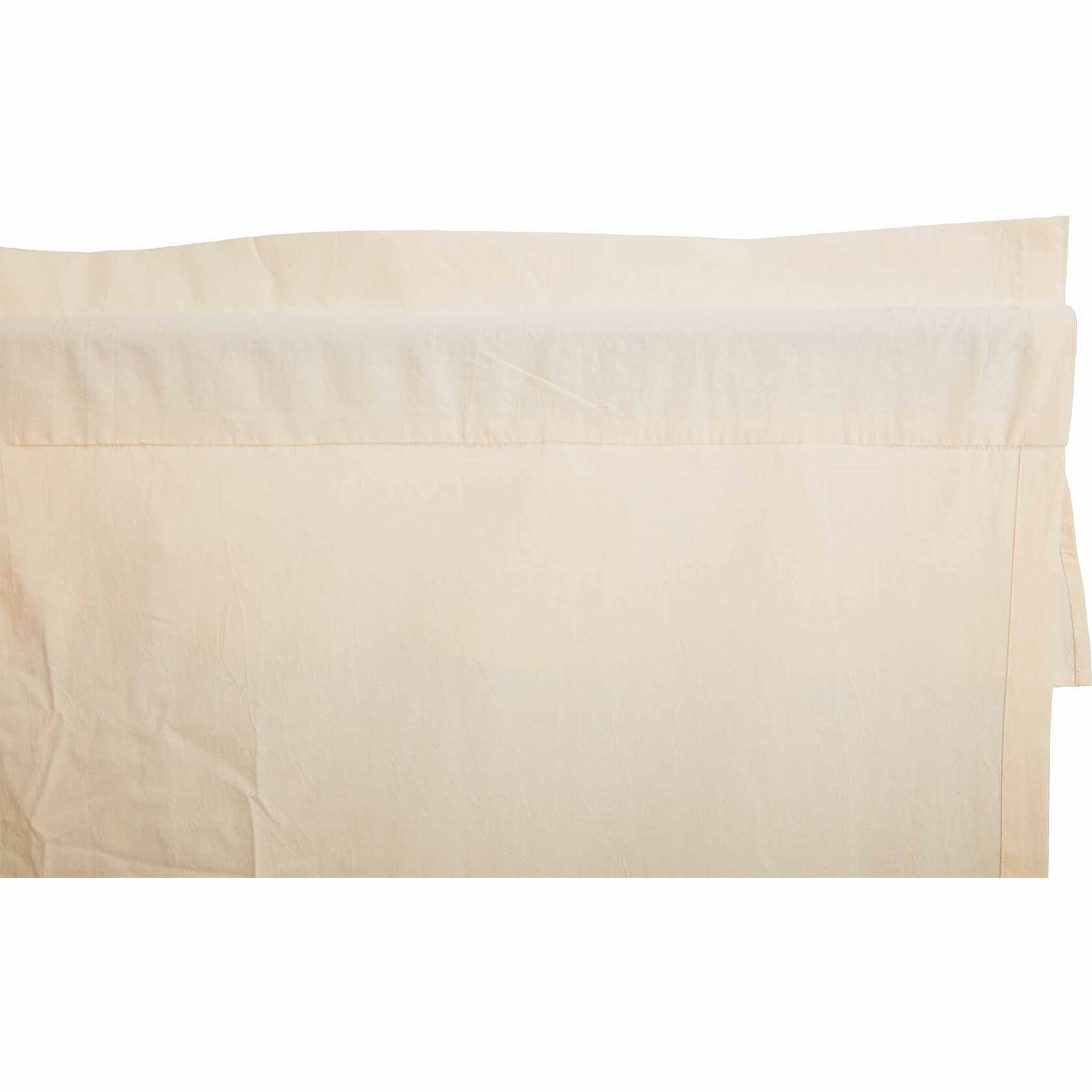 VHC Brands Muslin Ruffled Unbleached Natural Tan Tier Set of 2 Farmhouse Cotton Window Treatment for Living Room or Kitchen 24" Lx36 W