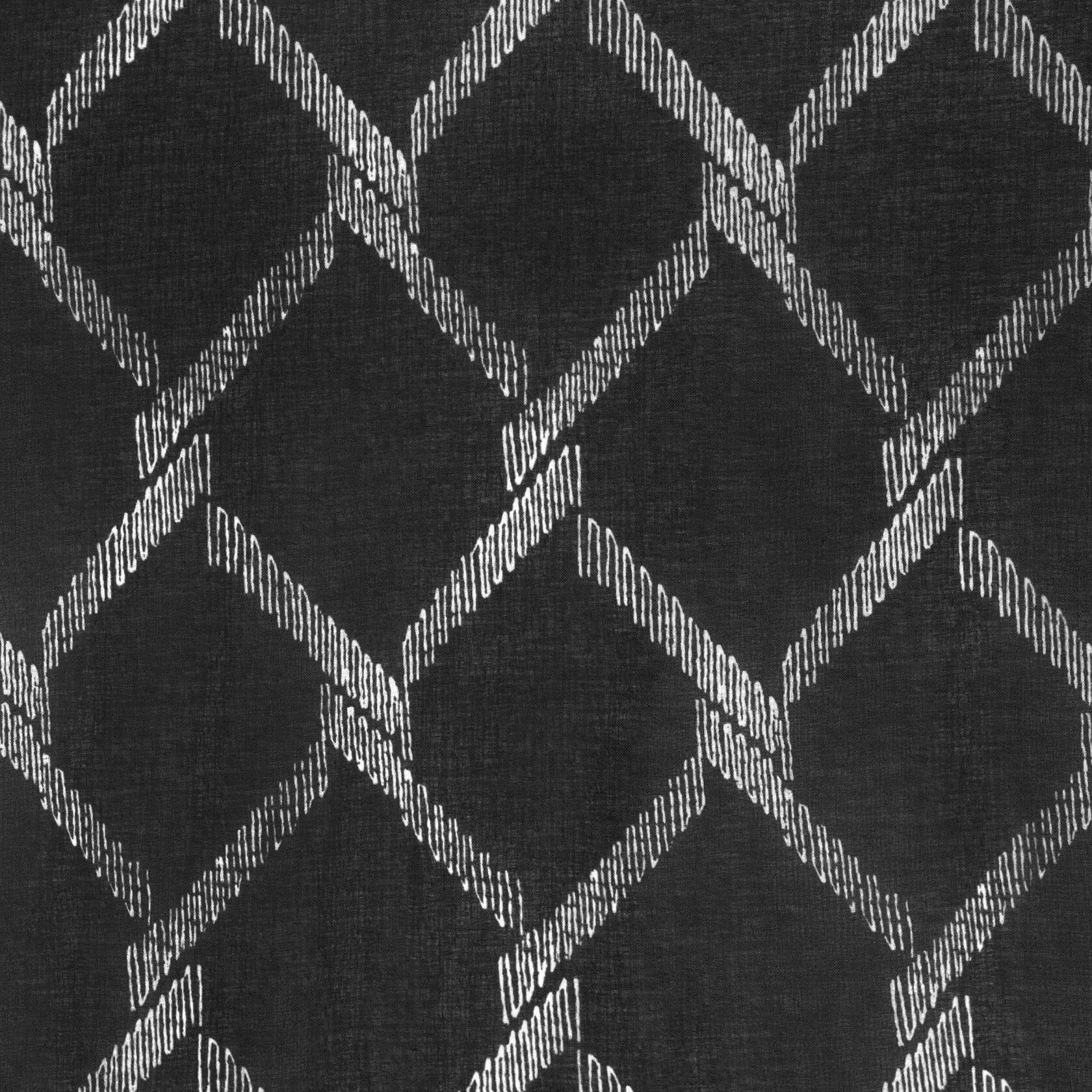 Achim Home Furnishings Bombay Double Layered Rod Pocket Window Curtain Panel, 52" x 63", Black